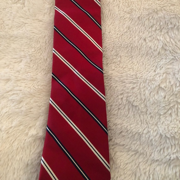 Jos. A. Bank Heritage Collection stripes red black white silk tie - Picture 2 of 3